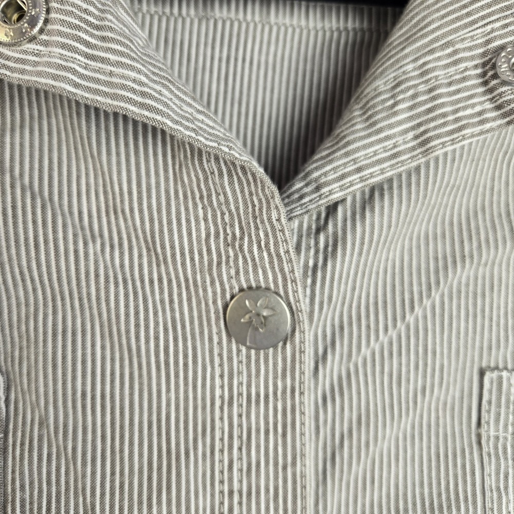 Lulu B Jacket Railroad Stripe Lightweight Cotton Stretch Womens Large Gray - Picture 3 of 8